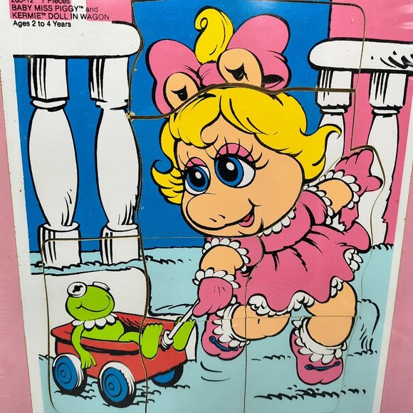 Muppet Babies Jigsaw Puzzle Kermit Miss Piggy Wood Board Sealed 7 Piece - Picture 2 of 9